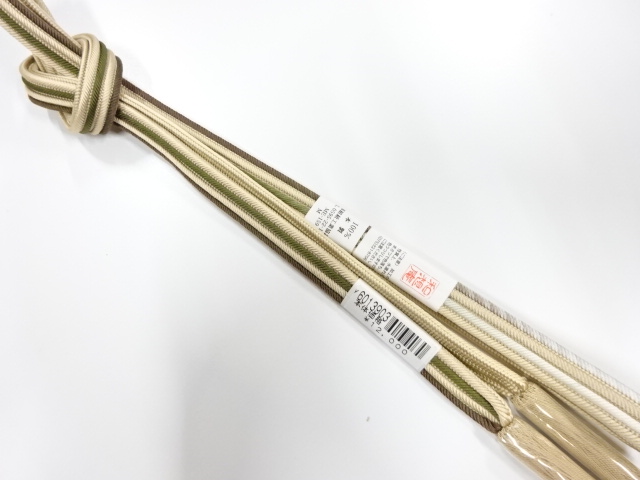 未使用品　正絹　撚り房　手組帯締め